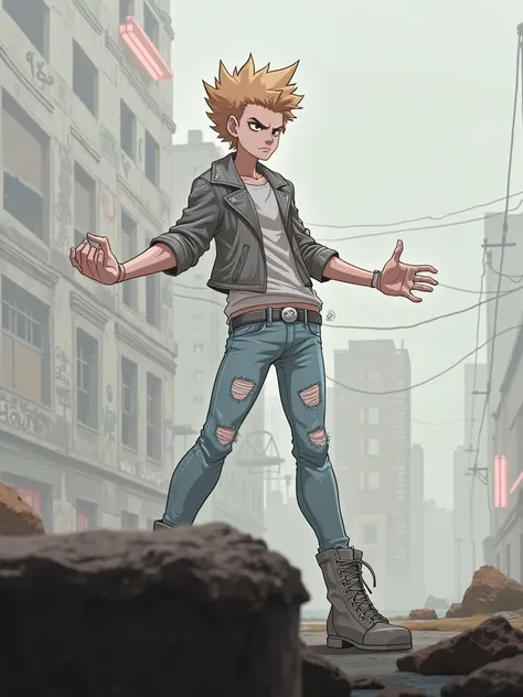 Gang member of the 80s,  anime style