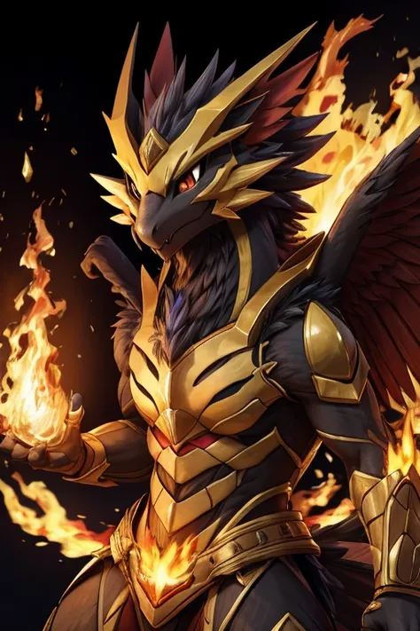  Pokémon、 original 、Fire Type、Griffon、３Progressive appearance 、２:成長したGriffonの様な姿になり羽が大きくなる、 Has a flame-like pattern on the chest 、 Has the ability to blow out fire 、 More majestic than 