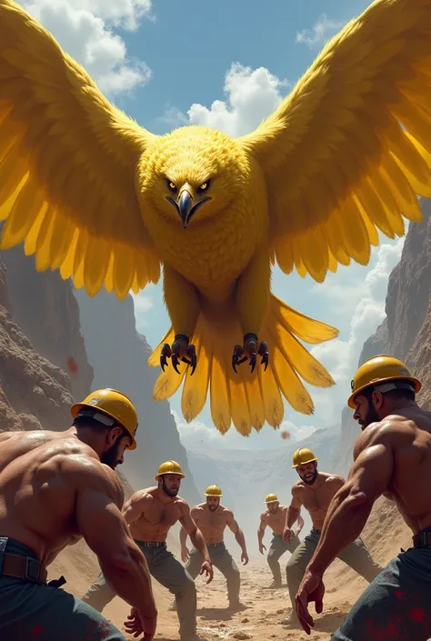 Can u create big yellow eagle hunting muscular miners more boloody