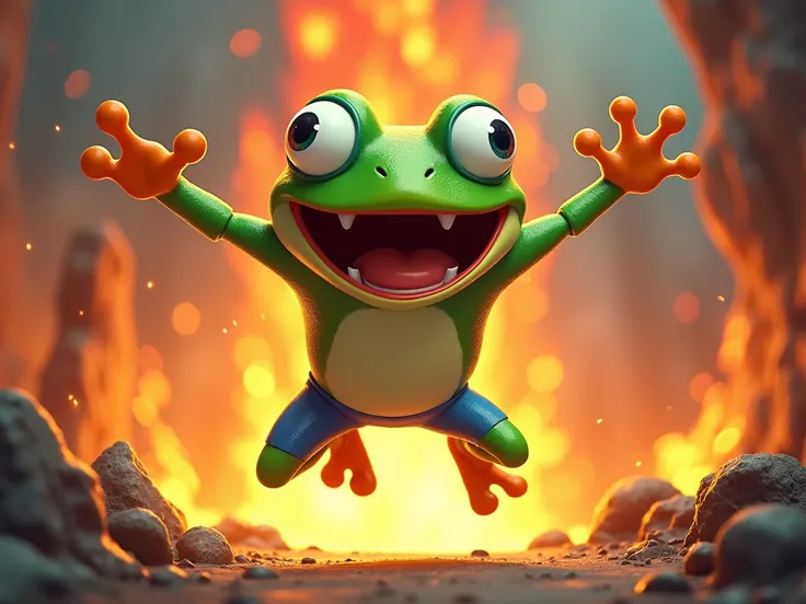 Laugh, Leap, and Learn: A Hilarious Adventure with Finn the Frog in This Book Is On Fire!