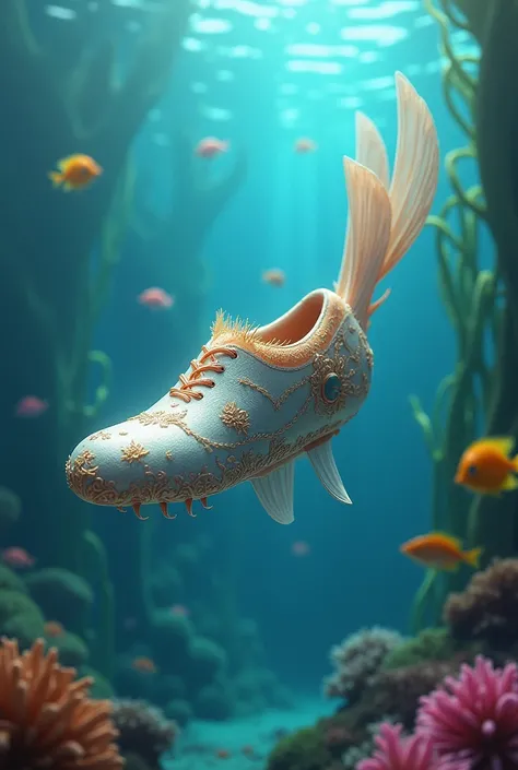 I want an image of a swimming shoe and a swimming fin 