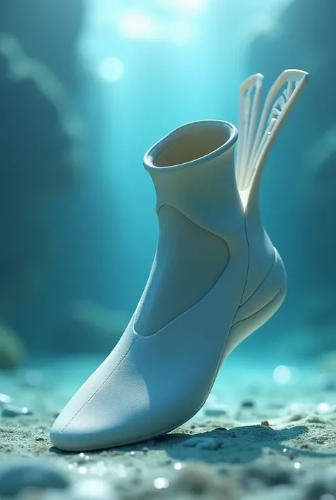 I want an image of a standing swimming shoe and fin 