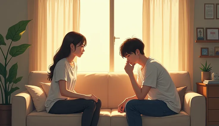 The Quiet Morning
 Sunwoo and Hana’s shared home. The atmosphere is warm, but there’s tension beneath the surface.) Couple webtoon anime