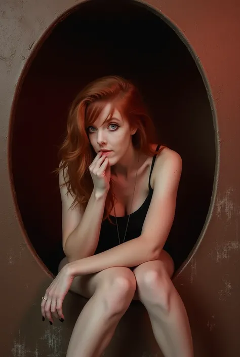 Girl sucking on a dick from a gloryhole. Sexy gloryhole. Erotic girl. Red hair. Alot of cum. Sperm. 