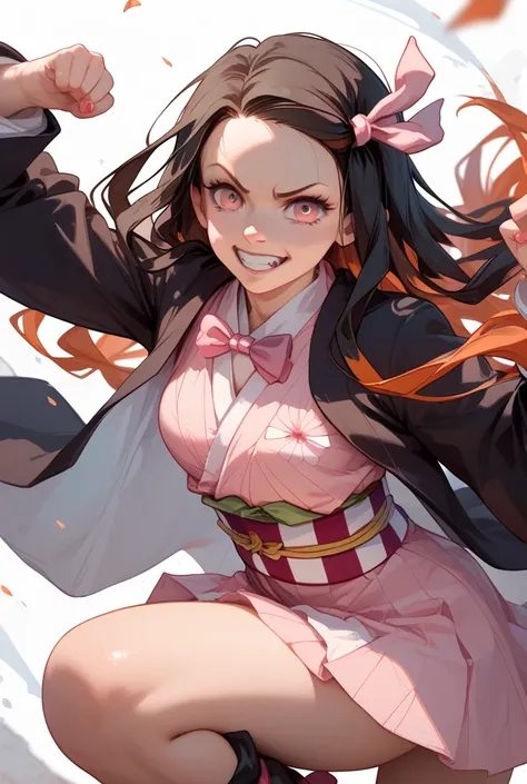 Kamado nezuko demon slayer is fighting with demons 