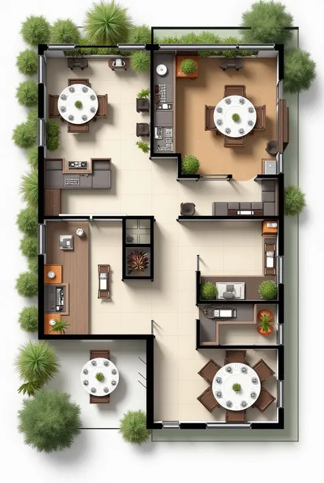 Design a floor plan for restaurant 