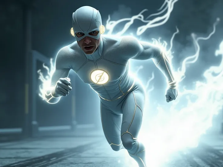 White Flash White Lantern by Barry Allen running from DC Co