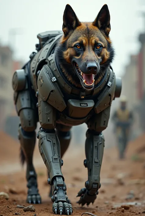 Military dog with robotic parts t genetics annoying combat dog part of his body reconstructed