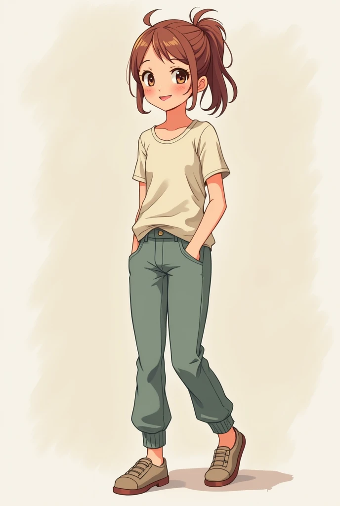 Anime girl in pants