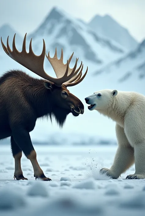 Face to face Moose x Polar bear