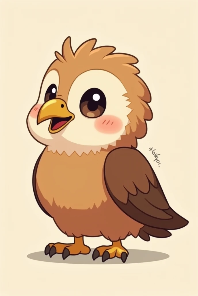 Brown Eagle,2D, chibi style