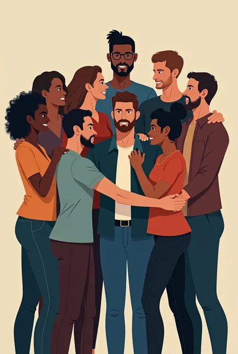 Image of a group of people supporting each other, with a caption "Together, we can break the silence“