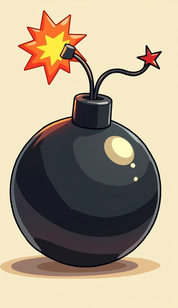 cartoon black shiny bomb