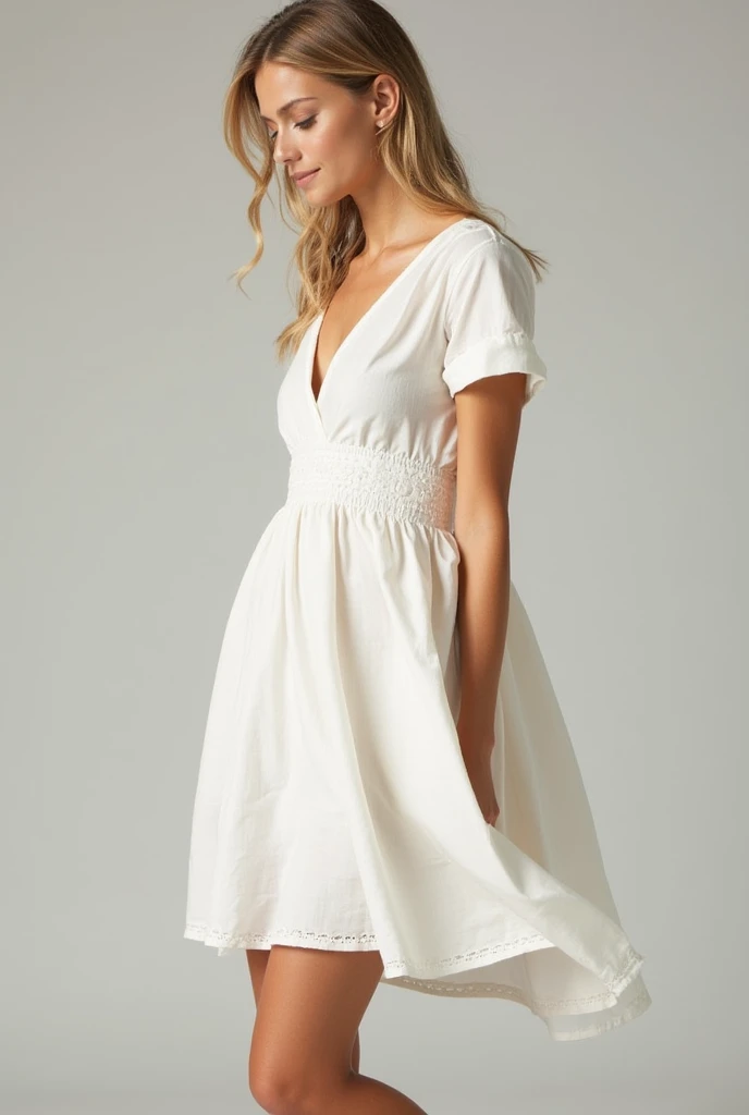 The summer dress is a loose-fitting dress that is lightweight and comfortable, making it perfect for warm weather. It typically has a simple design with some stylish elements that make it fashionable. The dress may have a flowing, A-line skirt that hits ju...