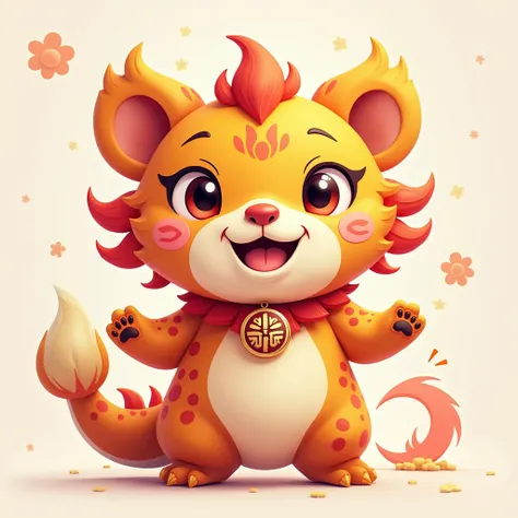 Chinese New Year Beast， Best Quality ，8k， illustration style ，Front view，cute，avatar