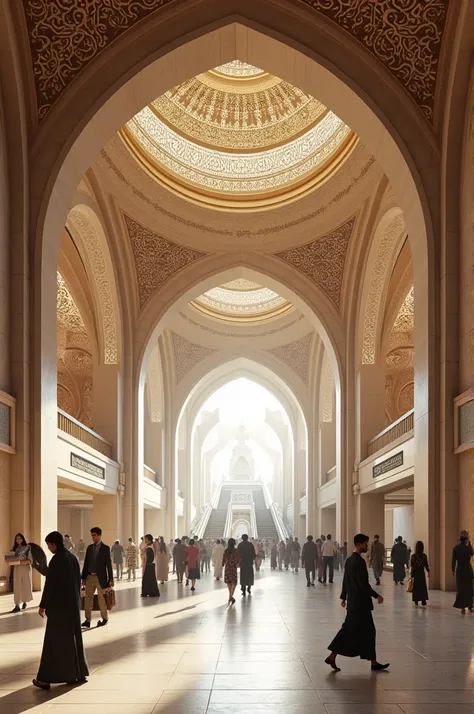 A modern metro station with Islamic architecture