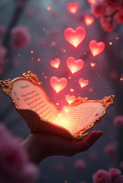 A letter that opens and hearts come out 