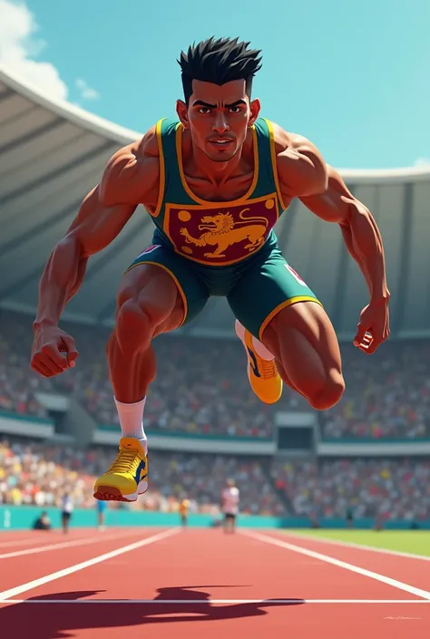 a man he is the high jumper in sri lanka he is in olympics 