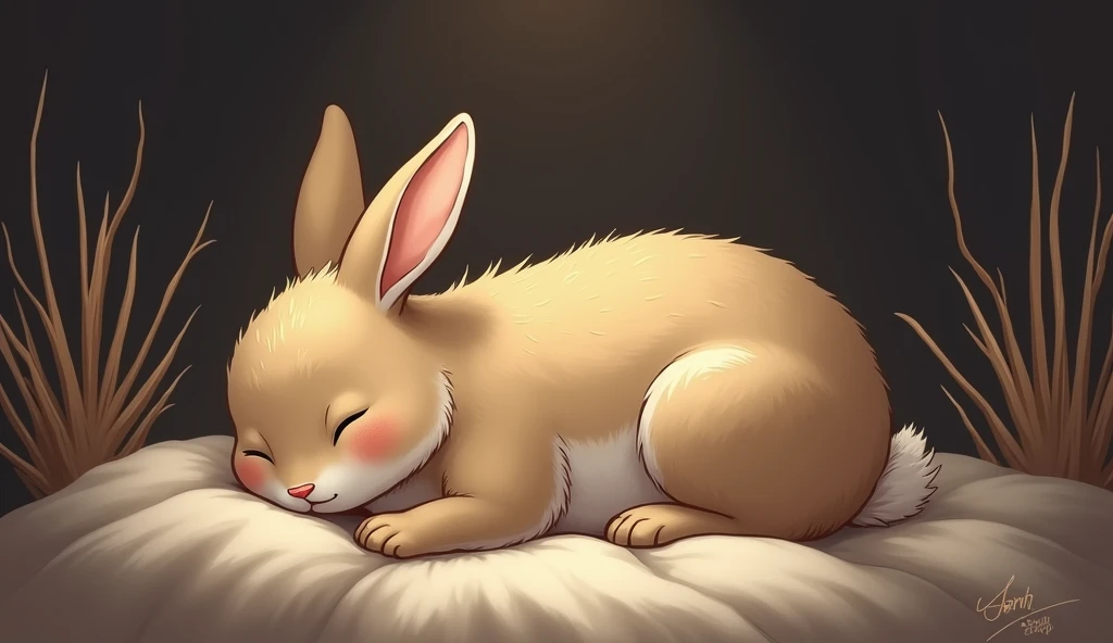 The rabbit slept soundly, snoring loudly.