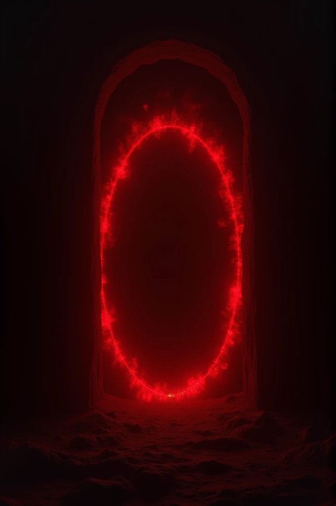 a black background with intense red lighting on the edges and in the center an oval with a lower intensity of lighting 