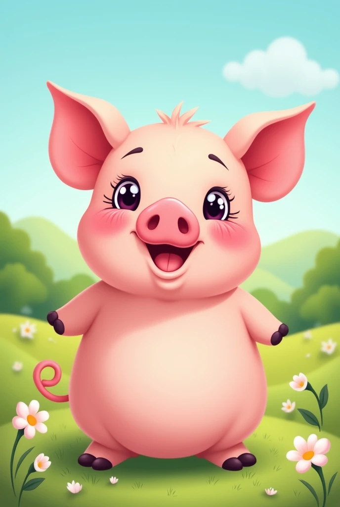 cute little pig cartoon