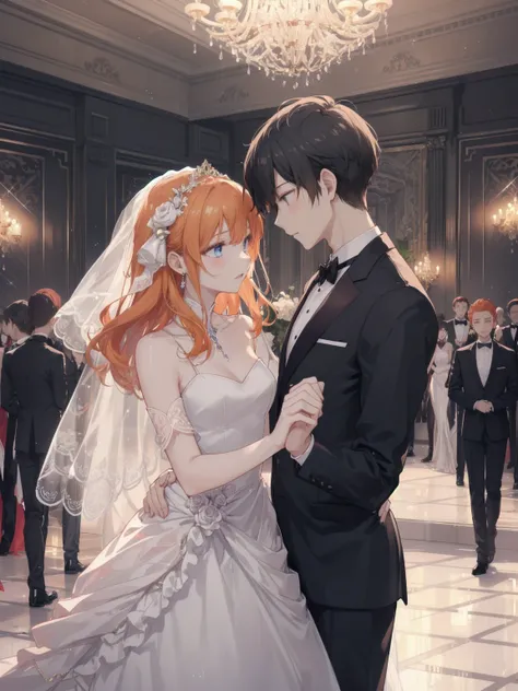 Marquis  &#39;  young men - prom night 、 Destined meeting scene :

in a ballroom with sparkling chandeliers、Marquis 令嬢は一people静かに佇んでいる。
There、 A young man with orange hair appears .、 Invite a young lady to dance 。
二peopleは美しい旋律に乗って踊り、 Both are attracted to...