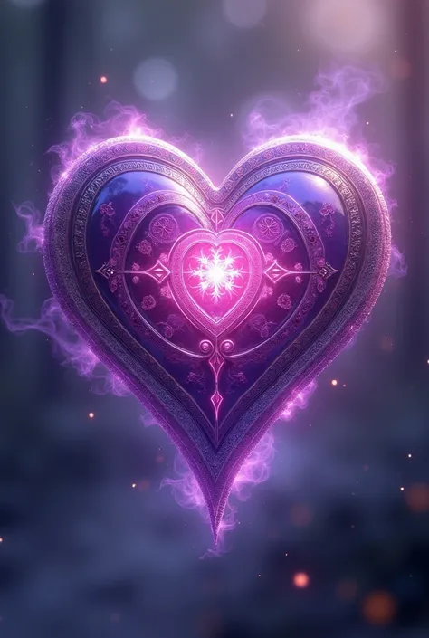 mystical heart amulet、 beautiful、 Purple 、 pink、