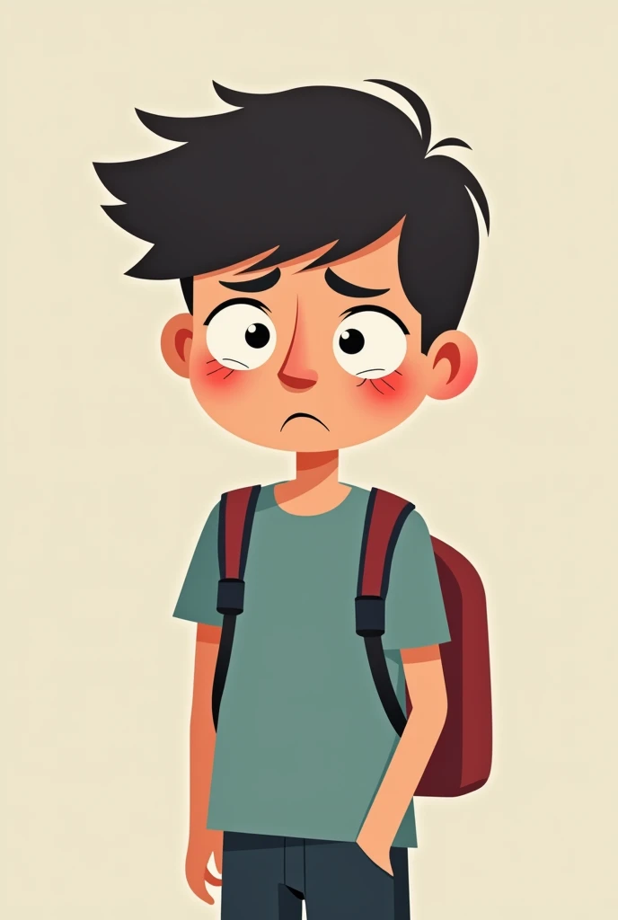 a vector of the same  sad  school boy but stressed