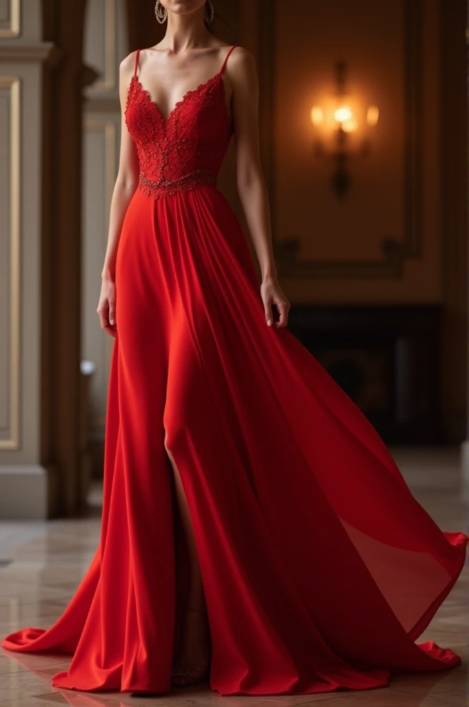 Red evening dress