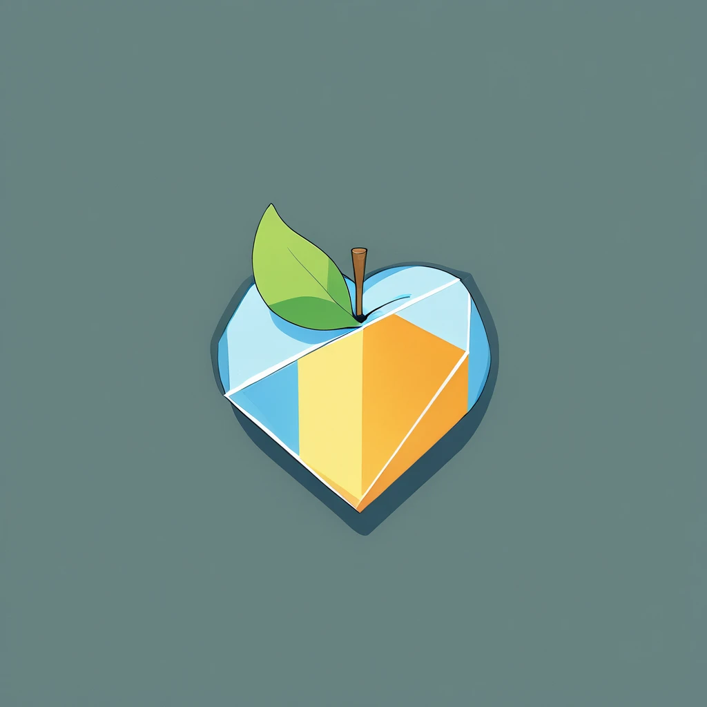  symbol of an imperfect heart ([[[ yellow banana ::0.1]:green orange :0.5]:Blue apple:0.8]),Simple Prism ,   minimalism  ,break,// Can sdxl understand this syntax？,// can I figure this out myself？