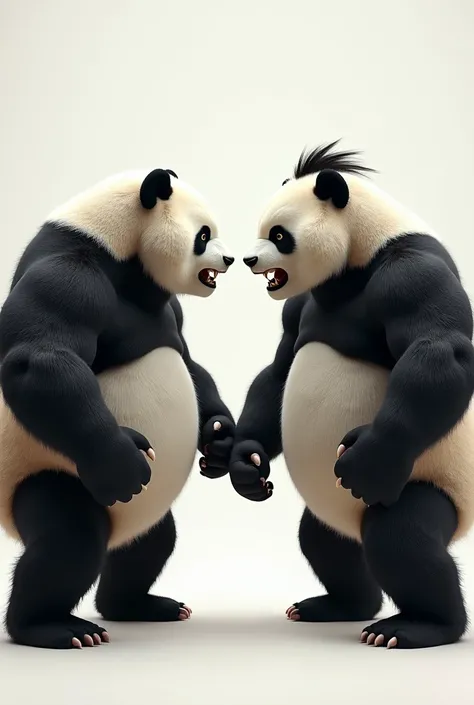 Symmetrically muscled angry pandas styled sidakep