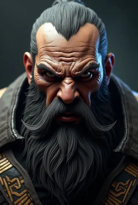 Rosto Shao kahn do mortal Kombat, using beard