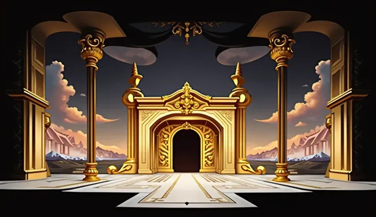 The golden buildings , are all made of gold , There is a picture of a building with a door,