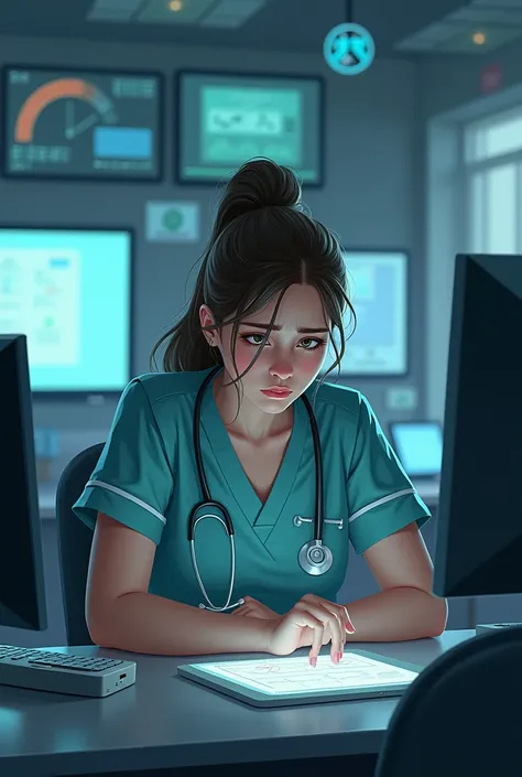 NURSE STRESSED BY TECHNOLOGICAL OVERLOAD