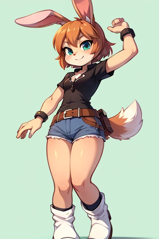 Female furry teenager sara rabbit tiny toons adventure style 