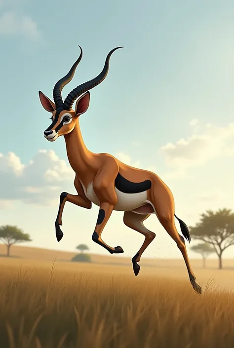 A realistic image of  *Thomsons gazelle*: Up to 50 mph (80 km/h)