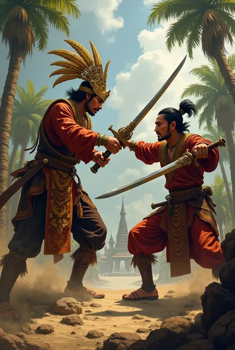 Hang Tuah fight with Taming Sari during Majapahit era, make then wear traditional clothes according to their own country and highlight the Keris Taming Sari