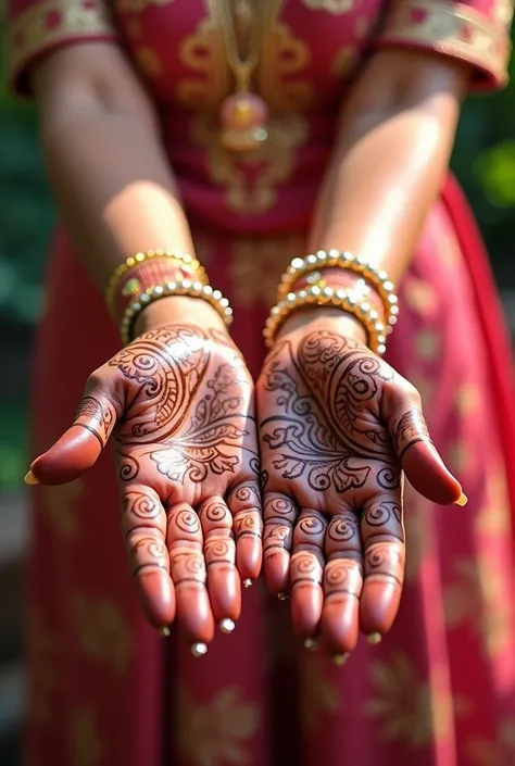 Bridal mehendi in wedding anniversary 
