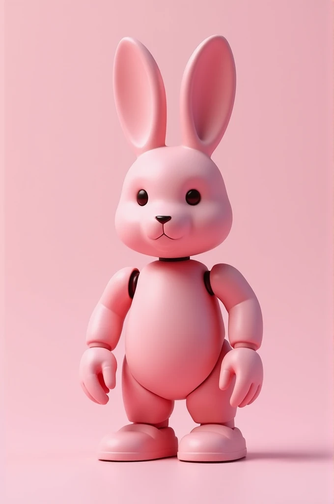 create an image of rabbits - robots in different shades of pink (toys for a  ),  so that the image is not fabulous but looks like a product advertisement (let it look minimalistic and look like a real hare)