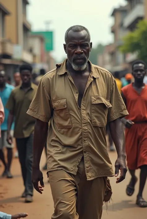 Denis Sassou entrain de marché dans les rues de Brazzaville avec un habit de clochards 