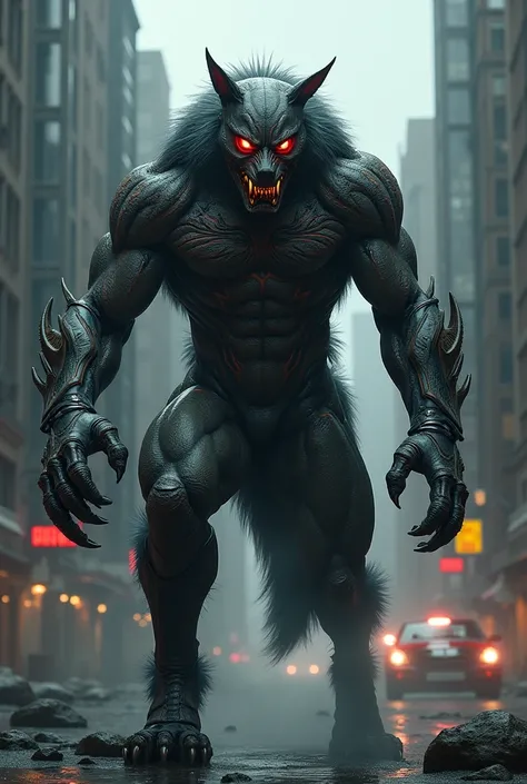 A combination or fusion of the Wolfman and Ant-Man characters, cool and magnificent