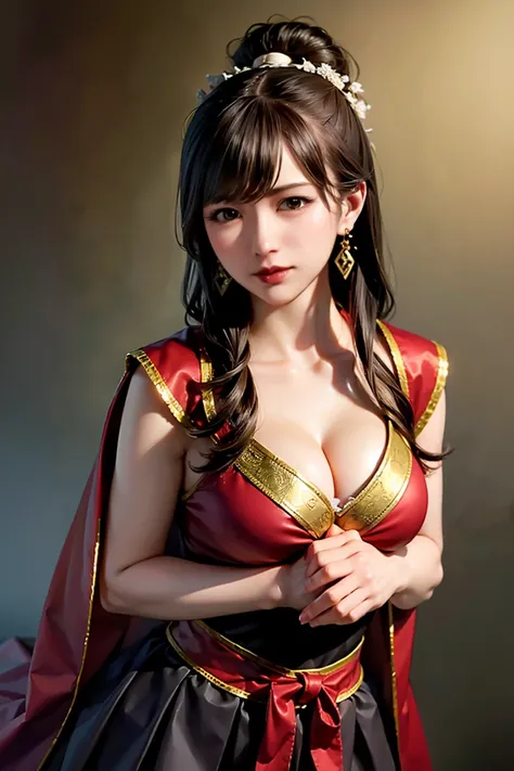 
(Masterpiece :1.4, best quality ), (natural side lighting, movie lighting), Looking at the Audienc ,simple background, Chinese Warrior ,Martial Arts, simple background,  very detailed with crimson hair,Beautiful female warrior, elegant madam , beautiful m...