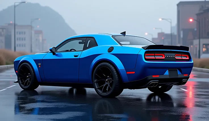 2025 Dodge Challenger color blue lift side and back said 