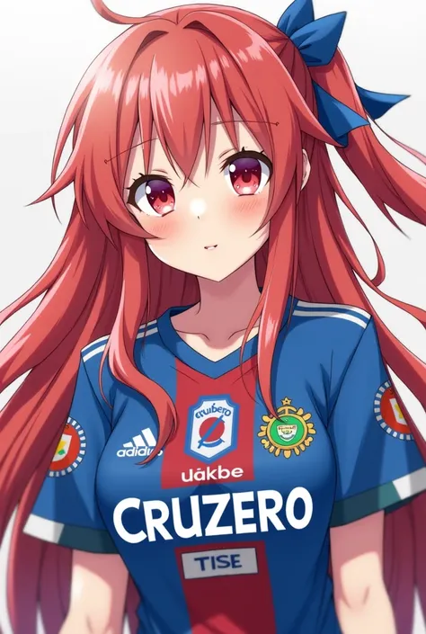 Create the anchovy of Girls und Panzer with the Cruzeiro jersey Olhos vermelhos,  hair ribbon , long hair, 