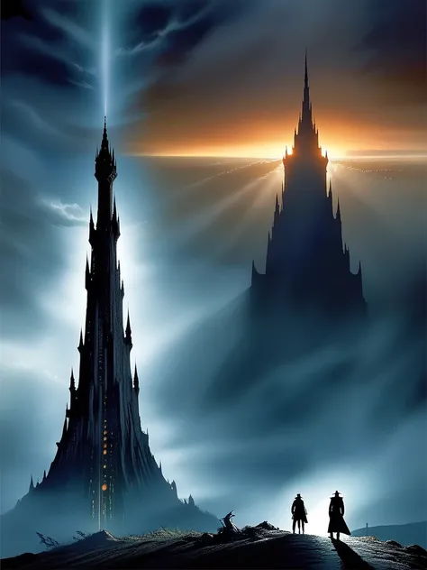 masterpiece, best quality, Dark Tower, night, 