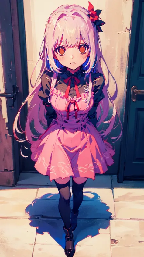 (    masterpiece    : 1.2), (    very detailed bust: 1.2), (    very detailed bust CG: 1.2), (    high image quality: 1.2), (最    high image quality), 8k,     Animated Illustration ,   、    beautiful girl、とてもcute天使、   Standing in front of the front door we...