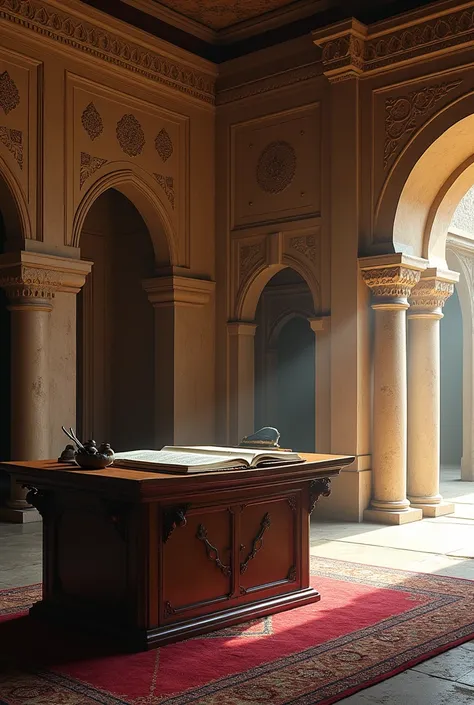 islamic study room ancient with old pen enviroment