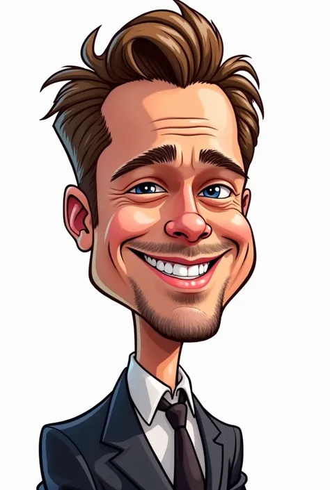 Brad Pitt cartoon,  white background 