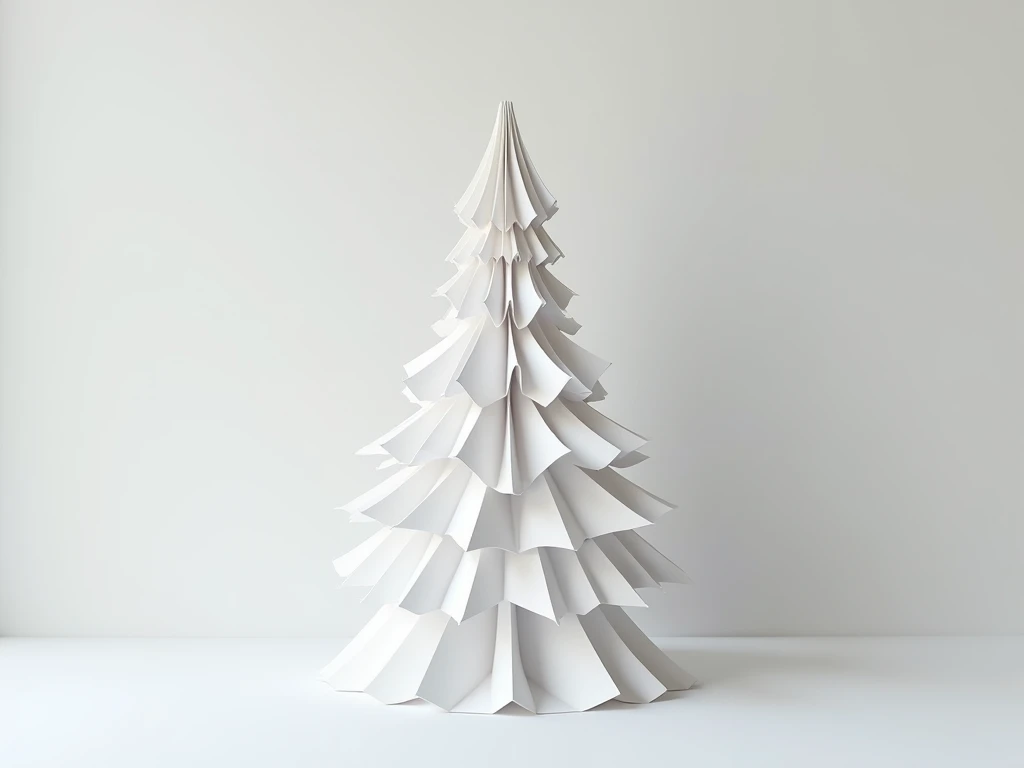 Christmas tree made with white paper