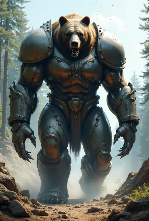 Create a giant bear using iron armor